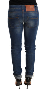 Chic Blue gewaschene Liegestütze Skinny Jeans