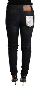 Jean à taille basse skinny bleu chic