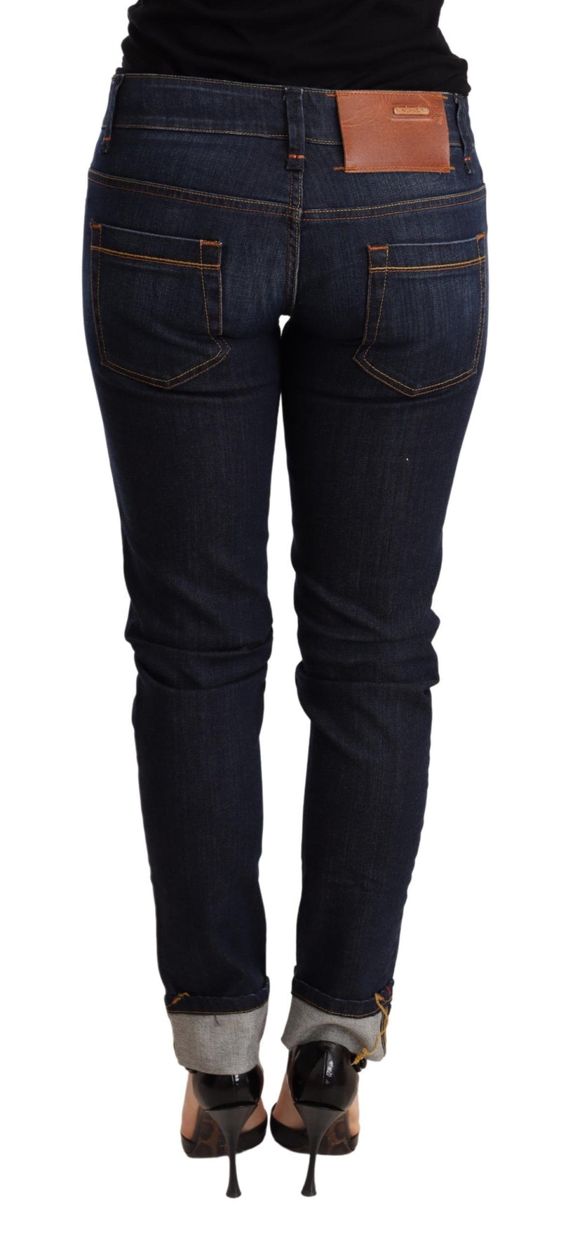 Schicke dunkelblaue Skinny -Jeans