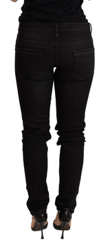 Chic Black Low Taille Skinny Denim