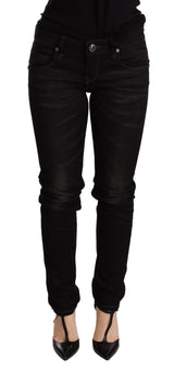 Chic Black Low Taille Skinny Denim