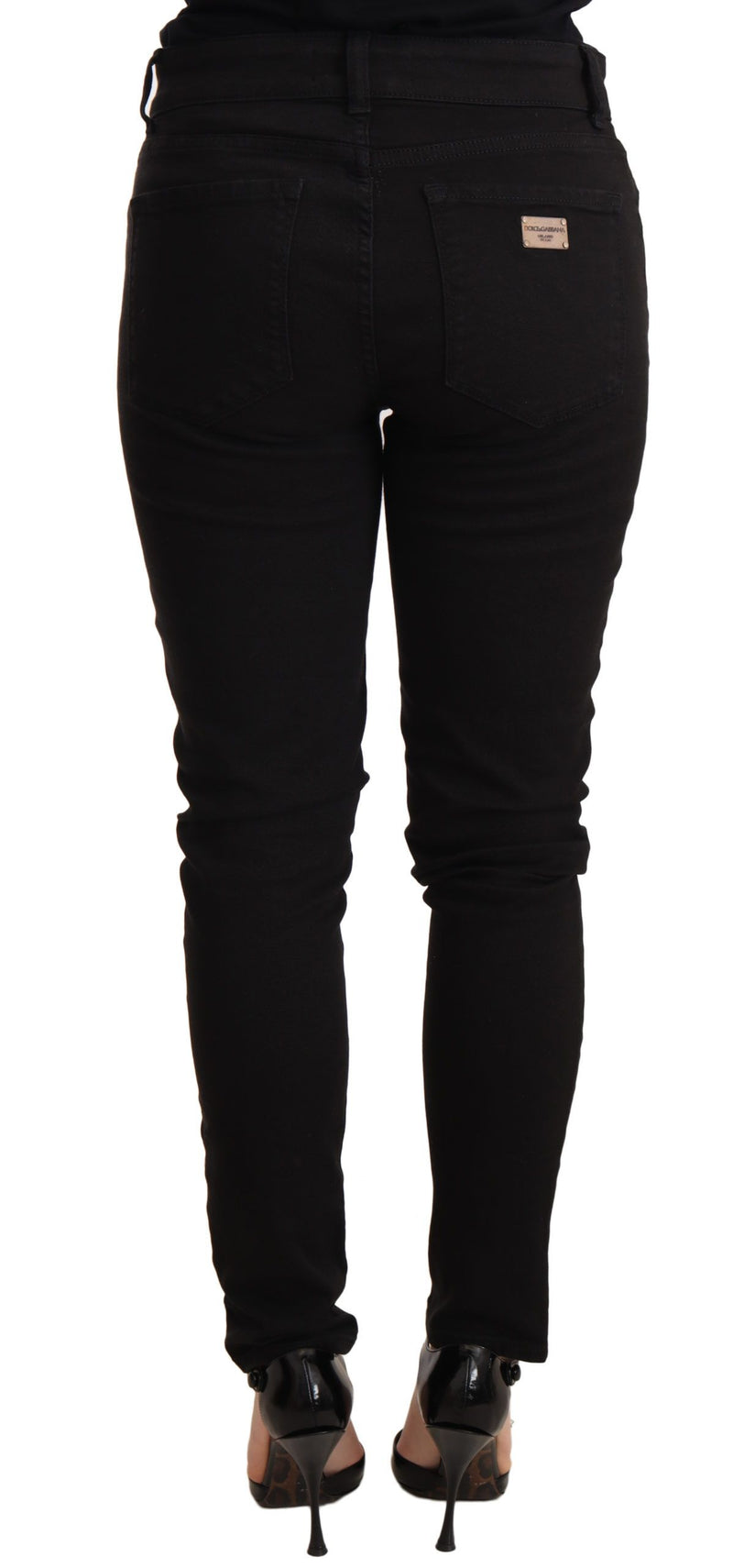 Eleganti jeans in denim nero magro