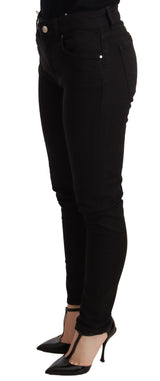 Elegante schwarze schlanke Skinny -Jeans