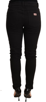 Elegante schwarze schlanke Skinny -Jeans