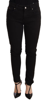 Elegante schwarze schlanke Skinny -Jeans