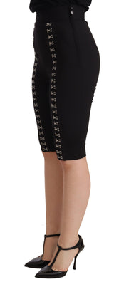 Elegante schwarze Wollshorts mit hoher Taille