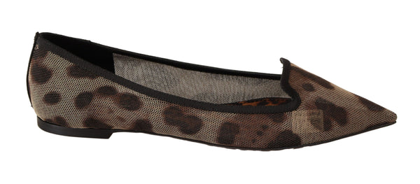 Elegantes mocasines planos de estampado de leopardo