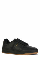 Elegante schwarze Low-Top-Leder-Turnschuhe