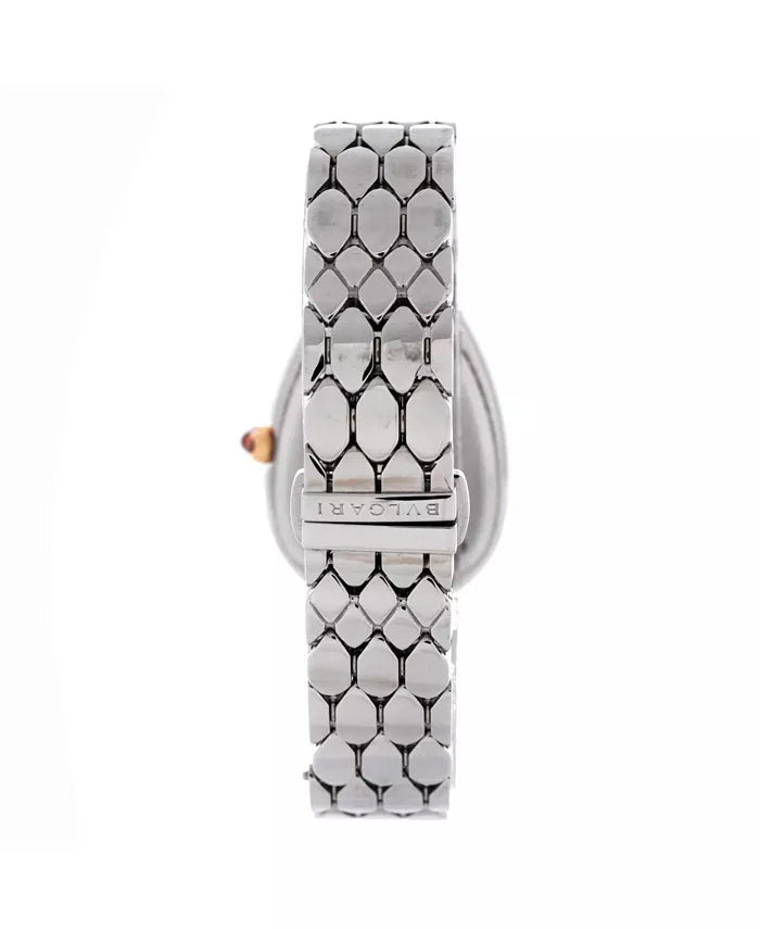 Serpenti Seduttori Quartz Watch in Stainless Steel and Rose Gold with Diamond Bezel 25mm