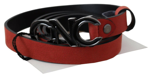 Ceinture en cuir rouge sang élégant