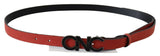 Ceinture en cuir rouge sang élégant