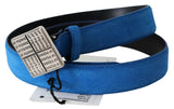 Elegant Royal Blue Leather Belt