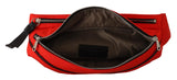 Bolsa de cinturón grande y elegante en rojo y negro