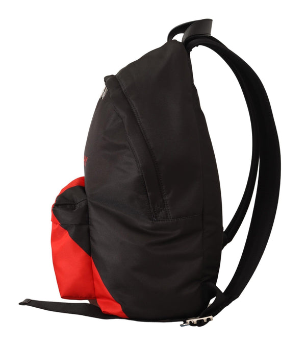 Schlanker städtischer Rucksack in Schwarz und Rot