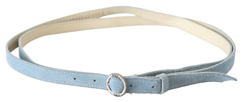 Chic Sky Blue Leather Belt - Buckle Up Style