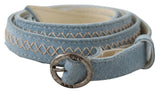 Chic Sky Blue Leather Belt - Buckle Up Style