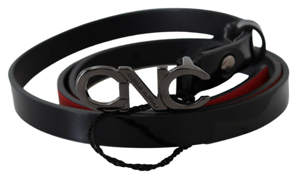 Ceinture de mode en cuir noir chic