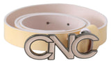 Ceinture en cuir de logo beige chic