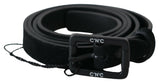 Ceinture classique en cuir noir élégant