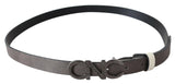 Ceinture de mode en cuir italien gris métallique