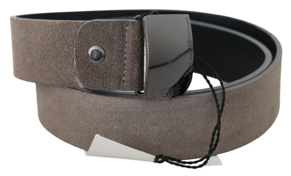 Ceinture réglable en cuir brun classique