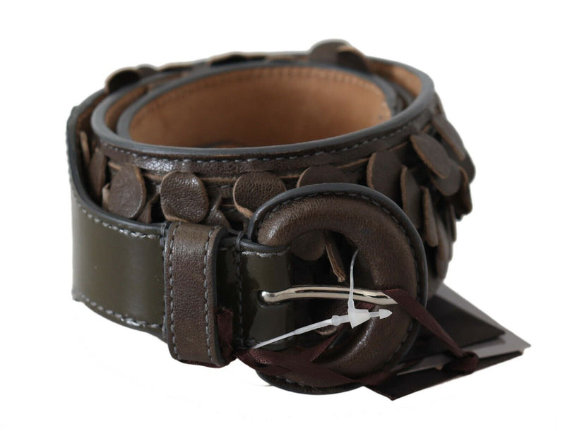 Ceinture de mode en cuir à franges marron chic