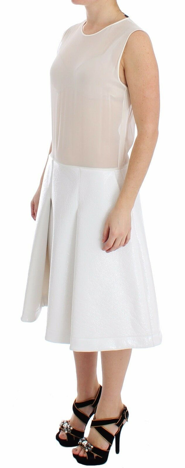 Robe de char mélange élégante en soie blanche