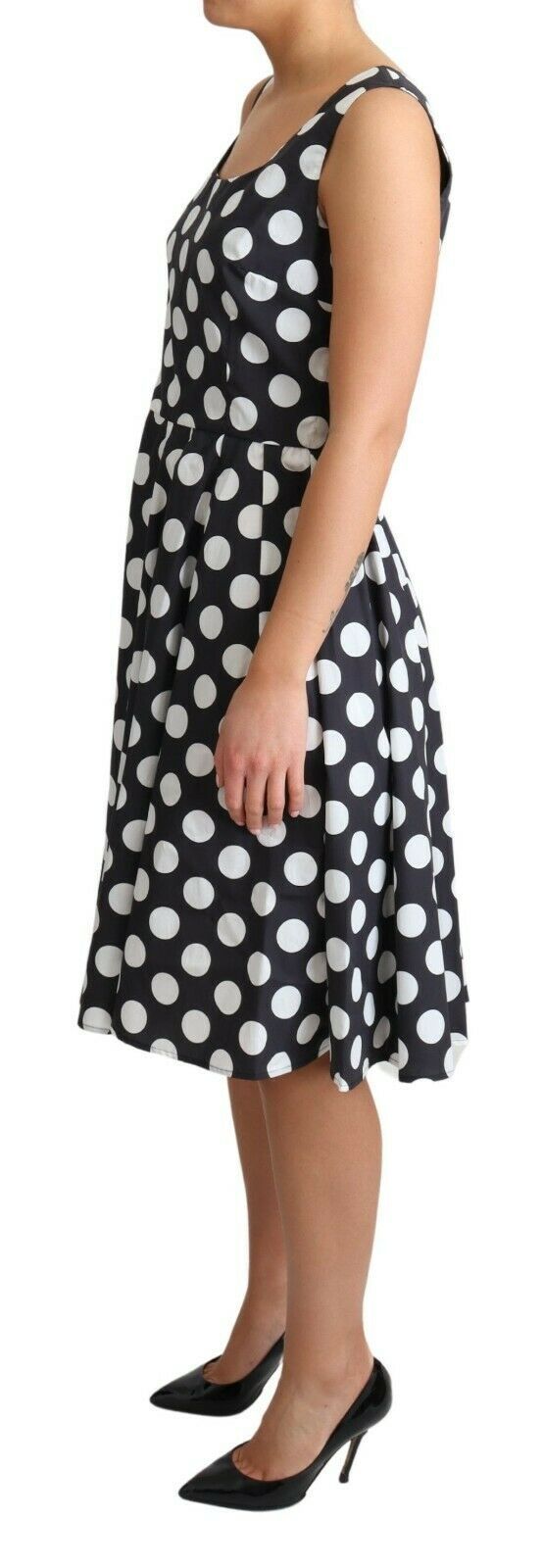 Vestido de línea A Polka Dot sin mangas