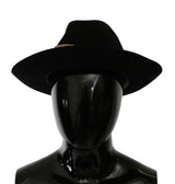 Elegant Black Lapin Wide Brim Panama Hat