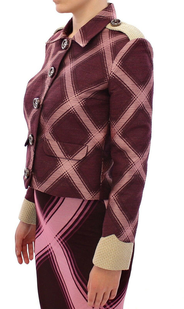 Elegant Multicolor Check Imprimer Jacket