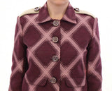 Elegante Multicolor -Check -Druckjacke