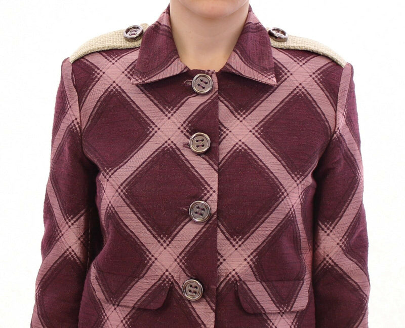 Elegant Multicolor Check Imprimer Jacket