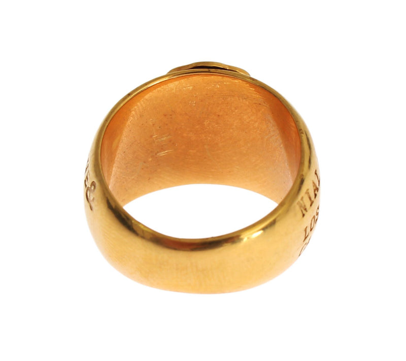 Anillo de plata esterlina chapado en oro glamoroso