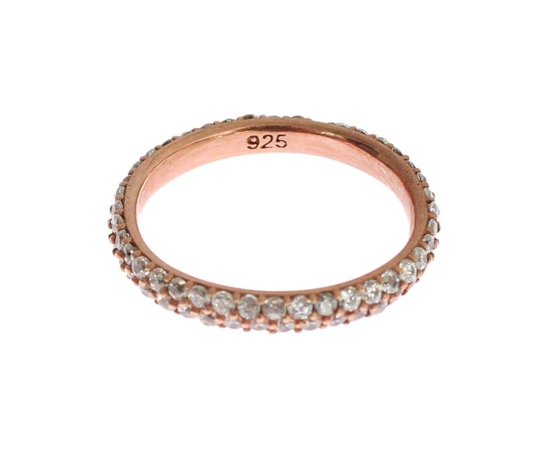 Bague argentée en cristal rose chic