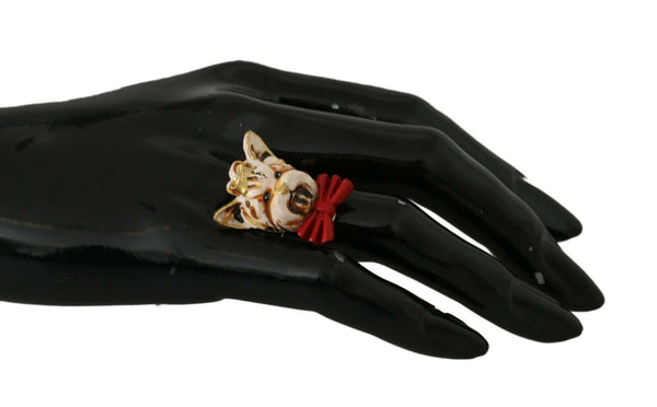 Elegante anello femminile del fascino canino