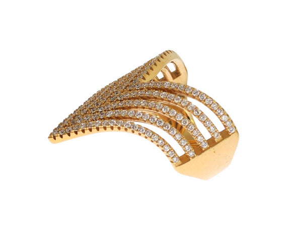 Anello di cristallo glamour oro placcato