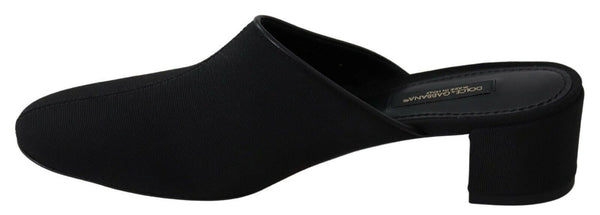 Sandalias de toboganes grosgrain negros elegantes