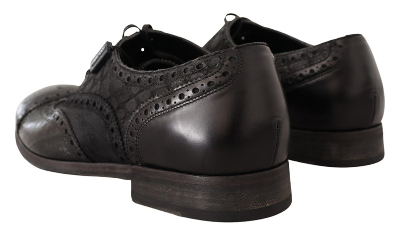 Zapatos de vestir derby brogue de cuero exótico