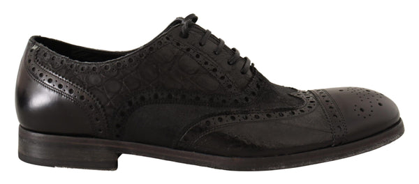 Zapatos de vestir derby brogue de cuero exótico