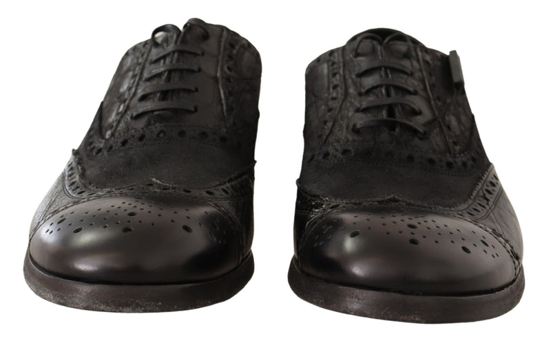 Exotische Leder -Brogue Derby -Kleiderschuhe