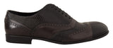 Eleganti scarpe Oxford in pelle di lucertola marrone