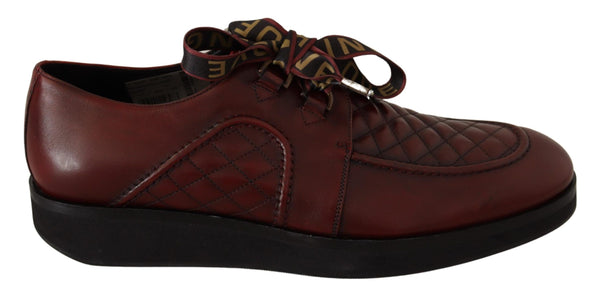 Eleganti scarpe in pelle Derby Bordeaux