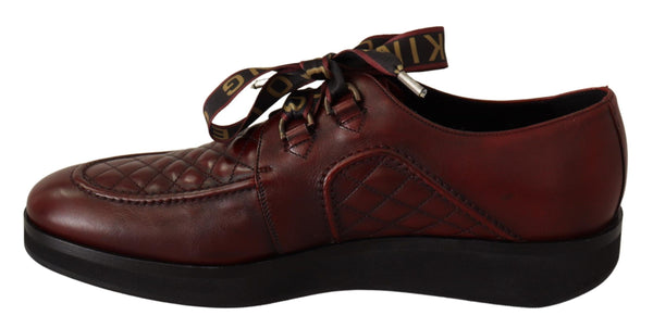 Elegante Bordeaux Derby Lederschuhe