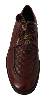 Eleganti scarpe in pelle Derby Bordeaux