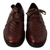 Chaussures en cuir élégant Bordeaux Derby