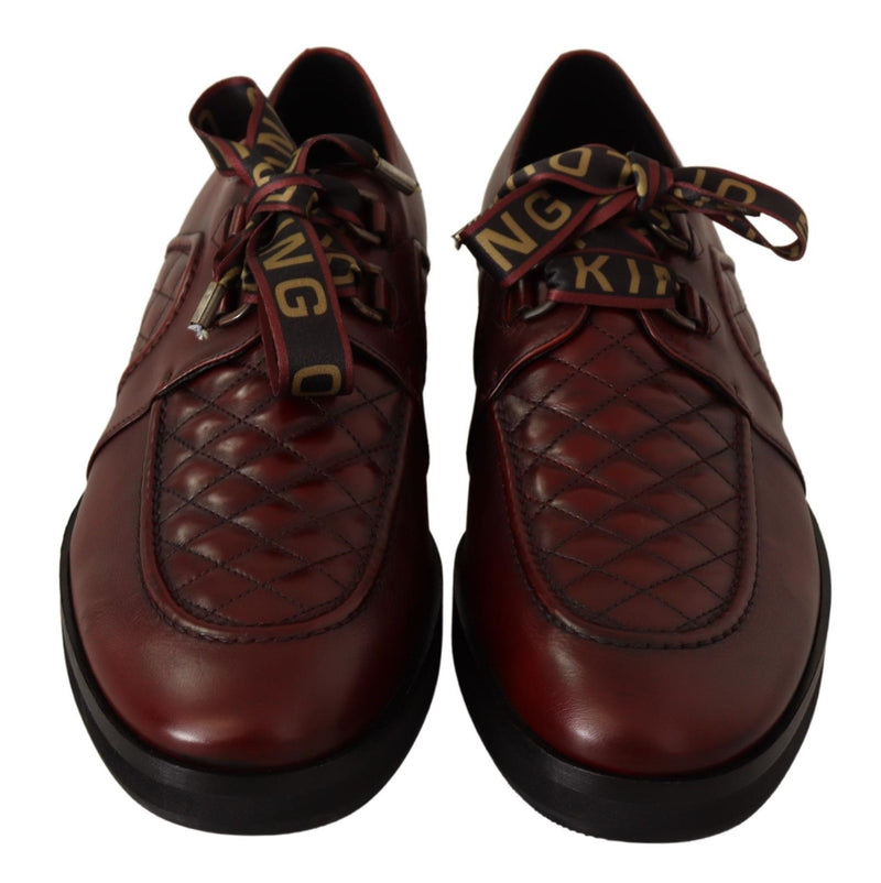 Eleganti scarpe in pelle Derby Bordeaux