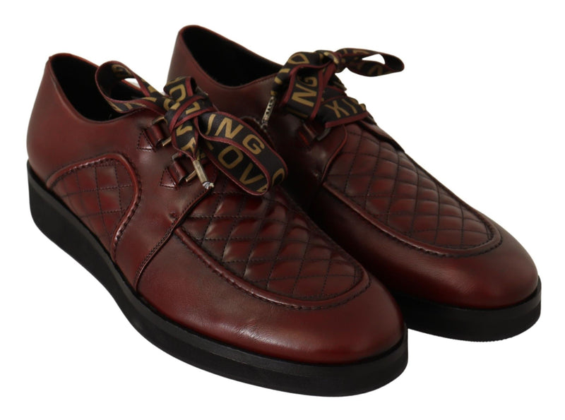 Eleganti scarpe in pelle Derby Bordeaux