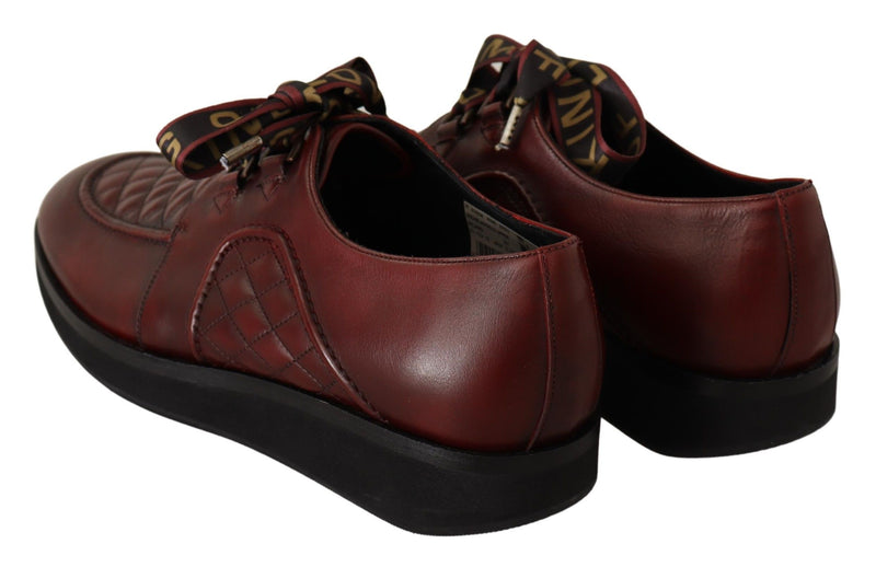 Eleganti scarpe in pelle Derby Bordeaux