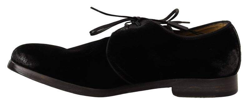 Eleganti scarpe Derby in velluto nero