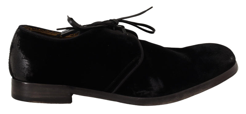 Eleganti scarpe Derby in velluto nero